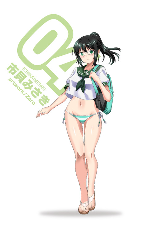 市貝みさき 制服+ビキニ