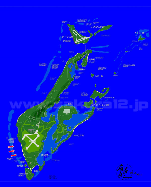 ペリリュー島の地図