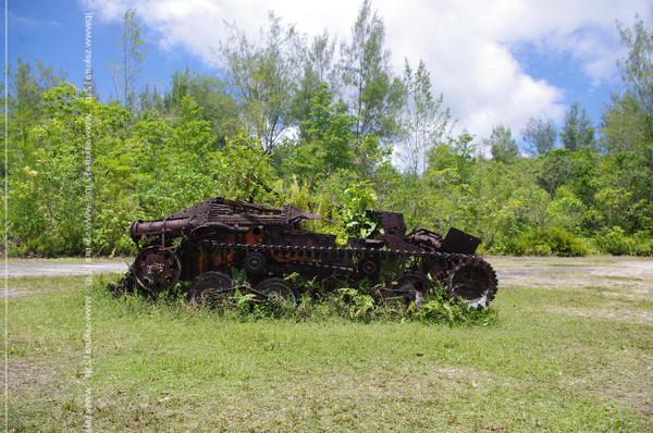 ペリリュー島に残る九五式戦車